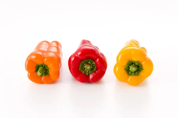 Colored Bell Pepper Isolated White Background — 스톡 사진