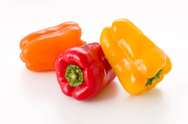 Colored Bell Pepper Isolated White Background — 스톡 사진