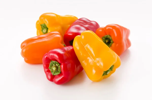 Colored Bell Pepper Isolated White Background — 스톡 사진