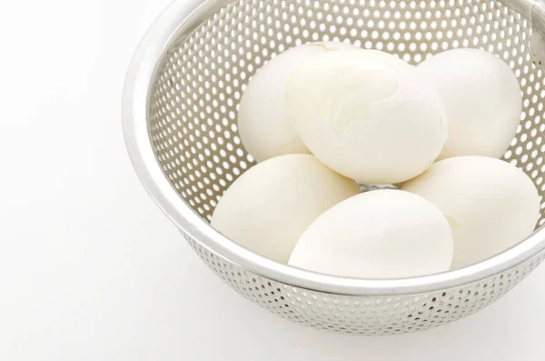 Huevos Cocidos Colador Acero Inoxidable — Foto de Stock