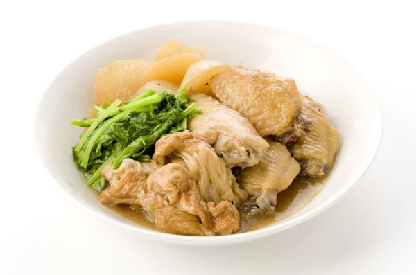 Japanese Food Simmered Chicken Wing Radish — Stock Photo, Image