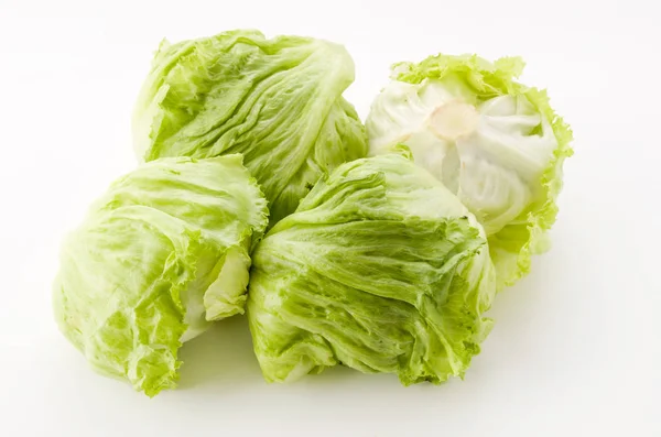 Fresh Lettuce Leaves White Background — Stock Photo, Image