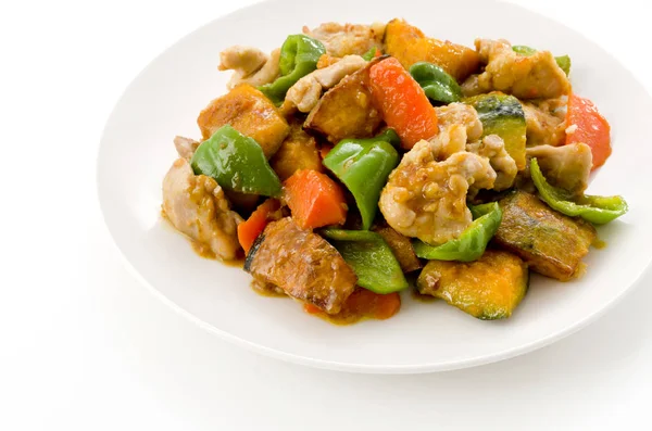 Stir Fried Chicken Pumpkin Black Vinegar — 스톡 사진