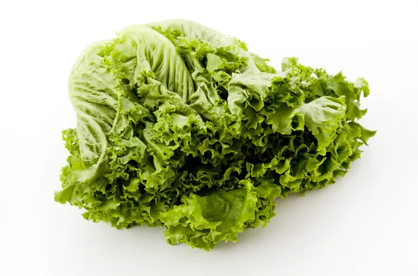 Grüne Blätter Salat Auf Weißem Hintergrund — Stockfoto