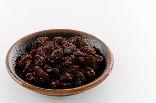 Raisins Small Dish White Background — Stock Photo, Image