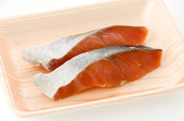 Coho Salmon fillet in foam tray on white background — Stock Image Coho Salmon Fillet Foam Tray White Background Royalty Free Stock Images
