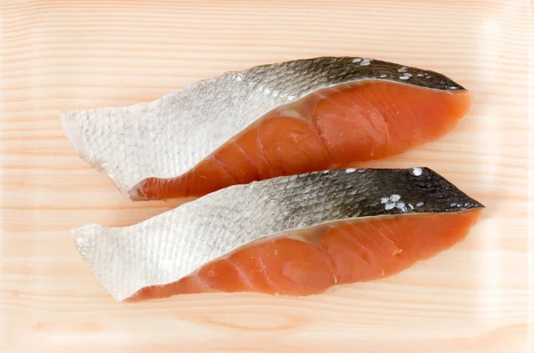 Coho Salmon fillet in foam tray on white background — Stock Image Coho Salmon Fillet Foam Tray White Background Stock Photo