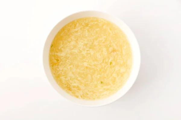 Sweet Corn Egg Drop Soup White Bowl — 스톡 사진