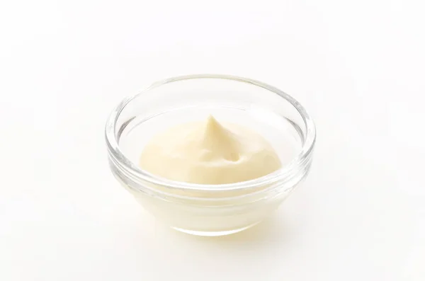 Mayonnaise Sauce Glass Bowl — 스톡 사진