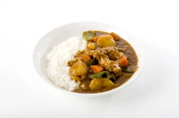 Japońskie Jedzenie Kurczak Curry Ryżem — Zdjęcie stockowe