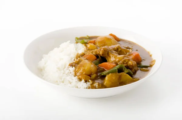 Japansk Mat Kycklingcurry Med Ris — Stockfoto