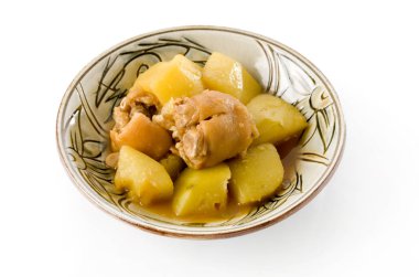Japon yemeği, Nimono, domuz ayağı ve papaya.