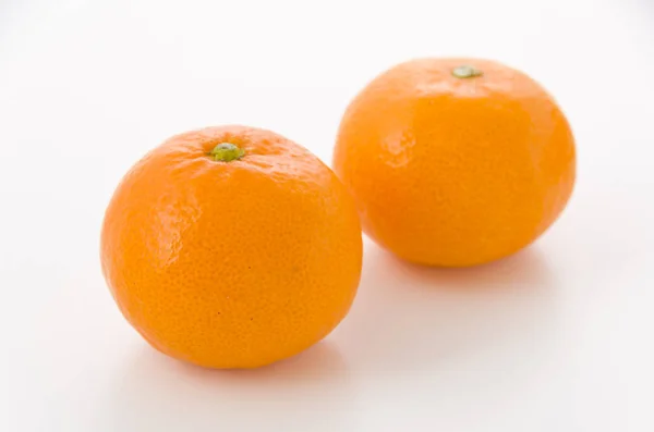 Ripe Citrus Unshiu Satsuma Orange Isolated White Background — Stock Photo, Image