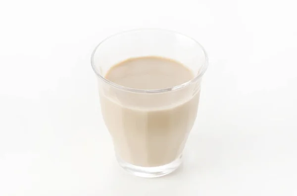 Ledová Káva Sklenici Studeným Mlékem Letní Drink — Stock fotografie