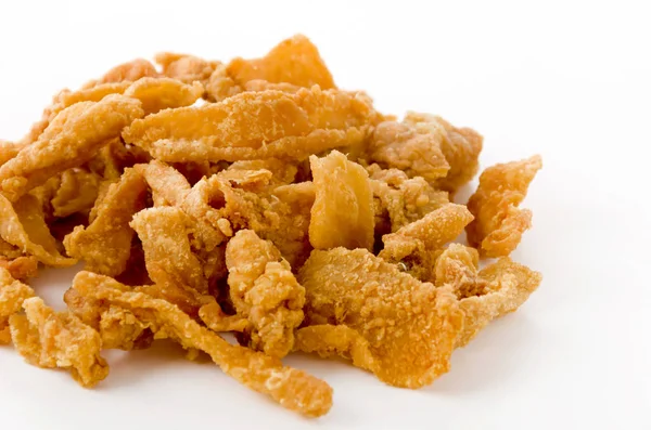 Crispy Fried Chicken Skin White Background — 스톡 사진