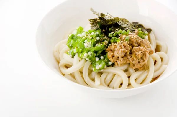 日本料理 納豆ものりとひやしうどん — ストック写真