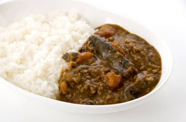 Japon yemeği, patlıcan ve domates körisi