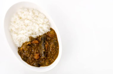 Japon yemeği, patlıcan ve domates körisi