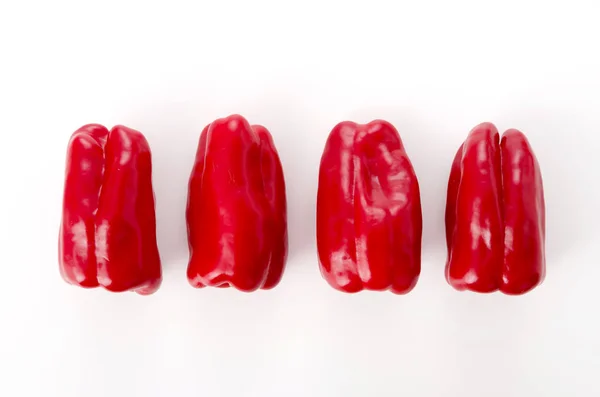 Pimientos Rojos Aislados Sobre Fondo Blanco —  Fotos de Stock