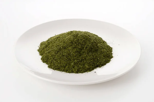 Verde Japonés Konacha Refiere Polvo Que Dejó Caer Proceso Producción — Foto de Stock