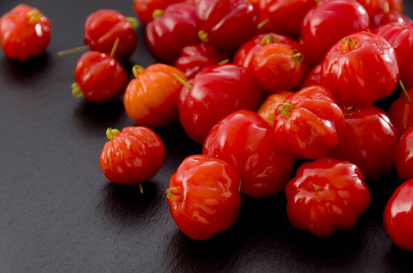 Tropical fruit called Pitanga, Brazilian cherry, Suriname cherry