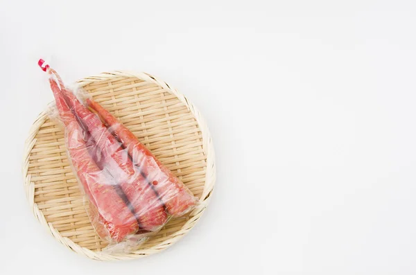 Verdura Giapponese Kintoki Ninjin Kintoki Carota Kyoto Carota Rossa Sacchetto — Foto Stock