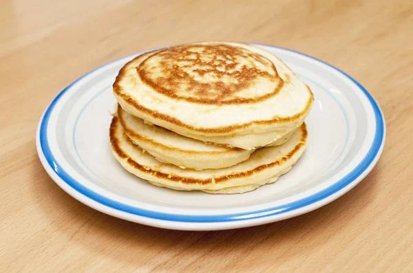 Stack Plain Pancakes Plate — 스톡 사진