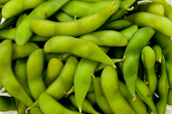 Edamame Ιαπωνικό Φαγητό Βραστή Πράσινη Σόγια Φόντο — Φωτογραφία Αρχείου