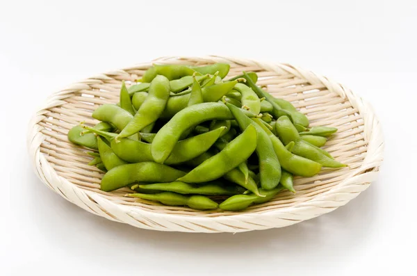 Edamame Японская Еда Вареные Зеленые Соевые Бобы — стоковое фото