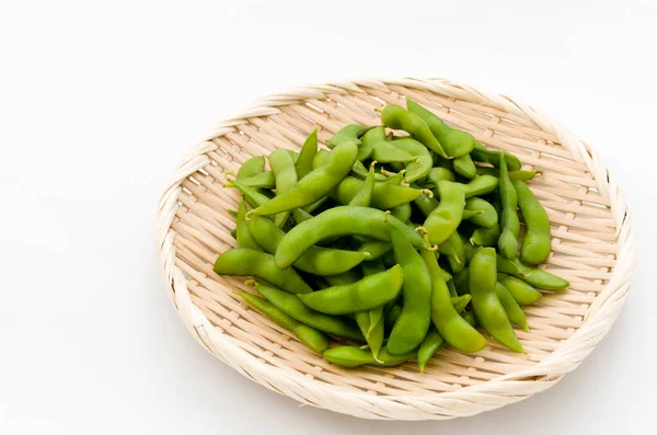 Edamame Japanisches Essen Gekochte Grüne Sojabohnen — Stockfoto