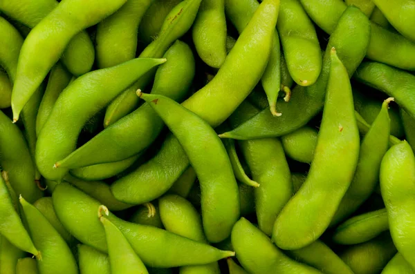 Edamame Japanese Food Boiled Green Soybeans Background — Stock Photo, Image