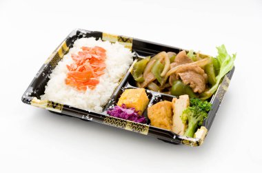 Japon Bento Beslenme çantası, Kızarmış biftek ve dolmalık biber.