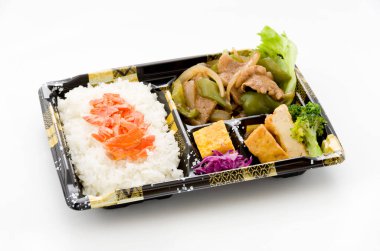 Japon Bento Beslenme çantası, Kızarmış biftek ve dolmalık biber.