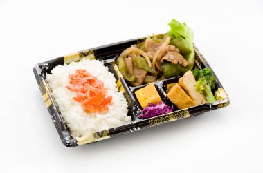 Japon Bento Beslenme çantası, Kızarmış biftek ve dolmalık biber.