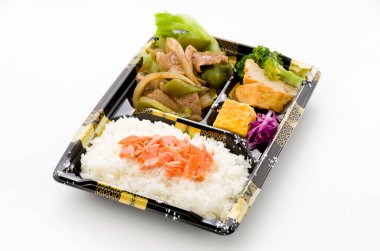 Japon Bento Beslenme çantası, Kızarmış biftek ve dolmalık biber.