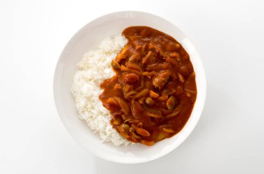 Hayashi pilavı. Biftekli pilav