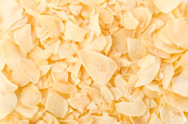 Kurutulmuş sarımsak cipsi arka planı