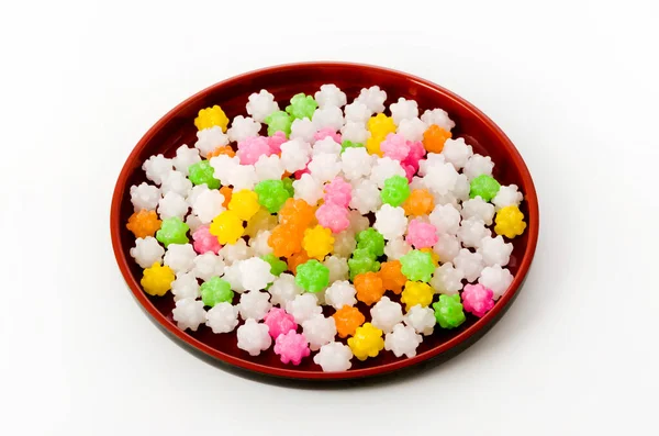 Colorful Konpeitou Japanese Traditional Sugar Candy Tray — Stock Photo, Image