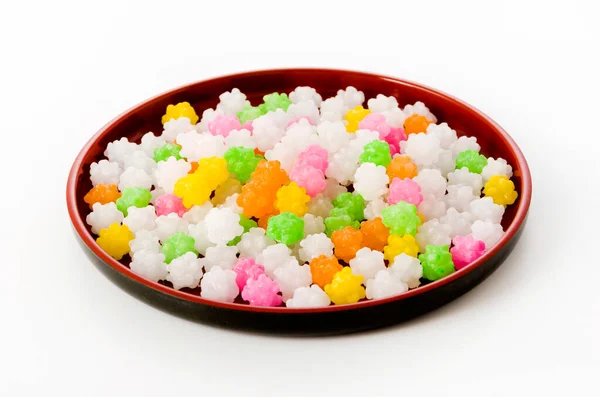 Barevné Konpeitou Tradiční Japonské Cukroví Podnose — Stock fotografie