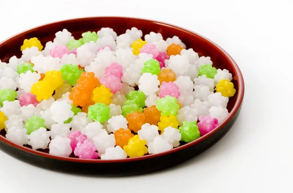 Colorful Konpeitou Japanese Traditional Sugar Candy Tray — Stock Photo, Image