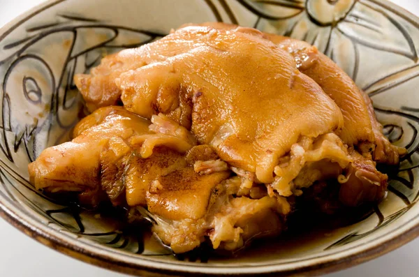 Japanisches Essen Okinawa Küche Tebichi Köstliche Geschmorte Schweinsfüße — Stockfoto