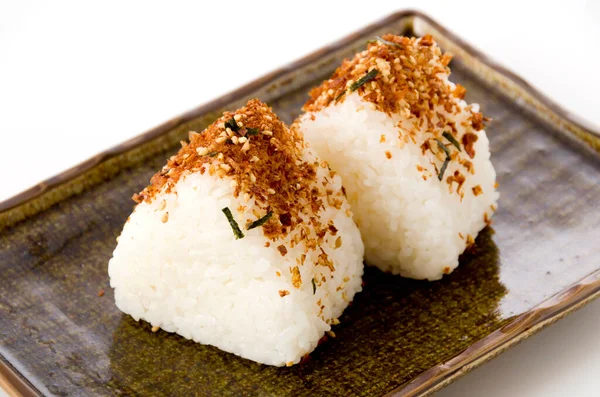 Japán Étel Házi Készítésű Furikake Rice Ball Dish — Stock Fotó