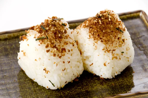 Japán Étel Házi Készítésű Furikake Rice Ball Dish — Stock Fotó