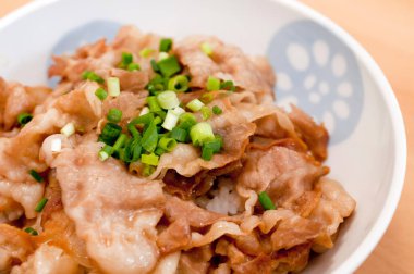 Butabara-don (üzerinde dilimlenmiş domuz göbeği olan bir kase pirinç))