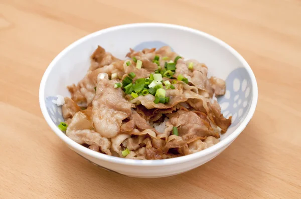 Butabara Don Bowl Rice Topped Sliced Pork Belly — Stock Photo, Image