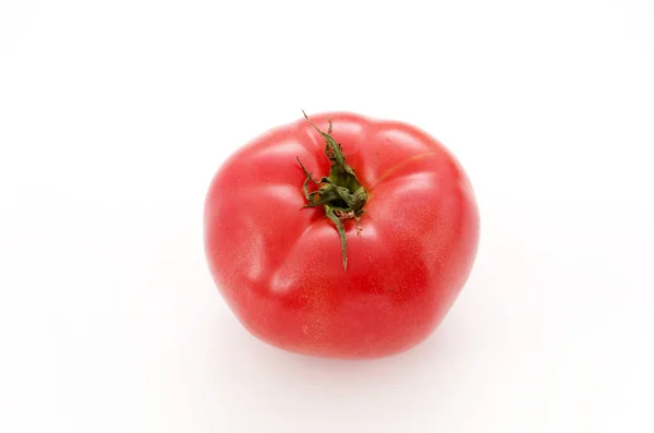Reife Rote Tomate Isoliert Auf Weißem Hintergrund — Stockfoto