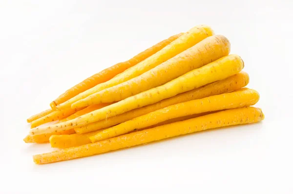 Shimaninjin Type Yellow Carrot Grown Okinawa Yellow Carrot White Background — Stock Photo, Image