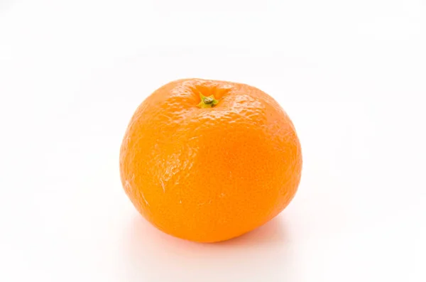 Dojrzałe Citrus Unshiu Satsuma Pomarańczowy Izolowane Białym Tle — Zdjęcie stockowe