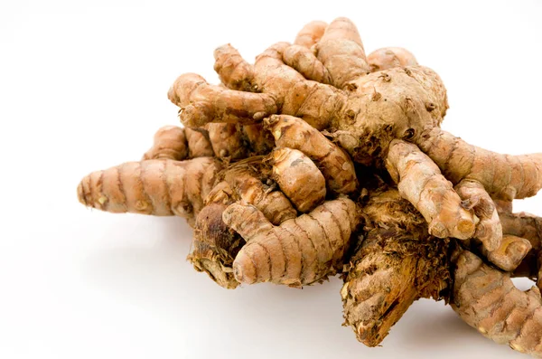 Vildgurkmeja Curcuma Aromatica Salisb Vit Bakgrund — Stockfoto