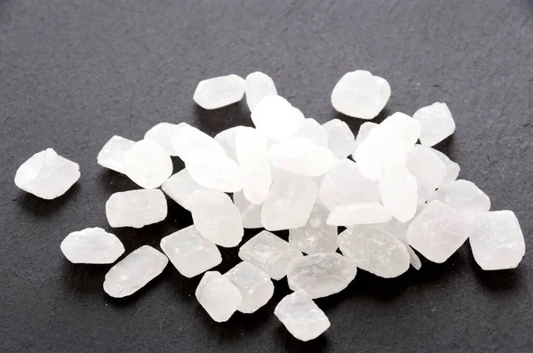 Açúcar Rocha Branco Placa Pedra Preta — Fotografia de Stock